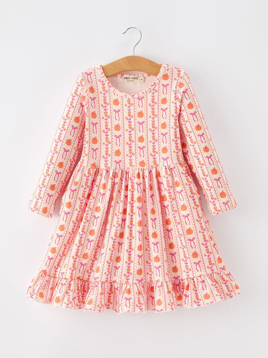 Halloween Thanksgiving Pumpkin Bow Pocket Girls Dress - My Home Sweet Home