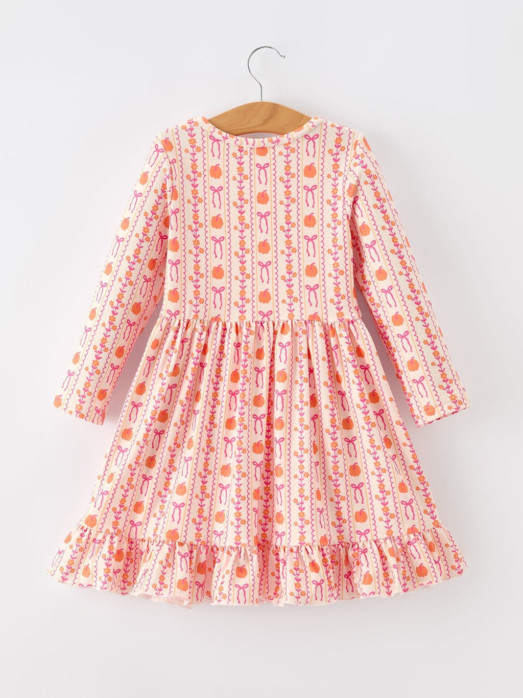 Halloween Thanksgiving Pumpkin Bow Pocket Girls Dress - My Home Sweet Home