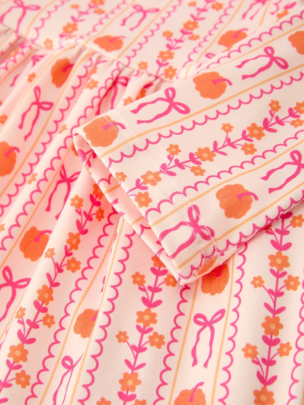 Halloween Thanksgiving Pumpkin Bow Pocket Girls Dress - My Home Sweet Home