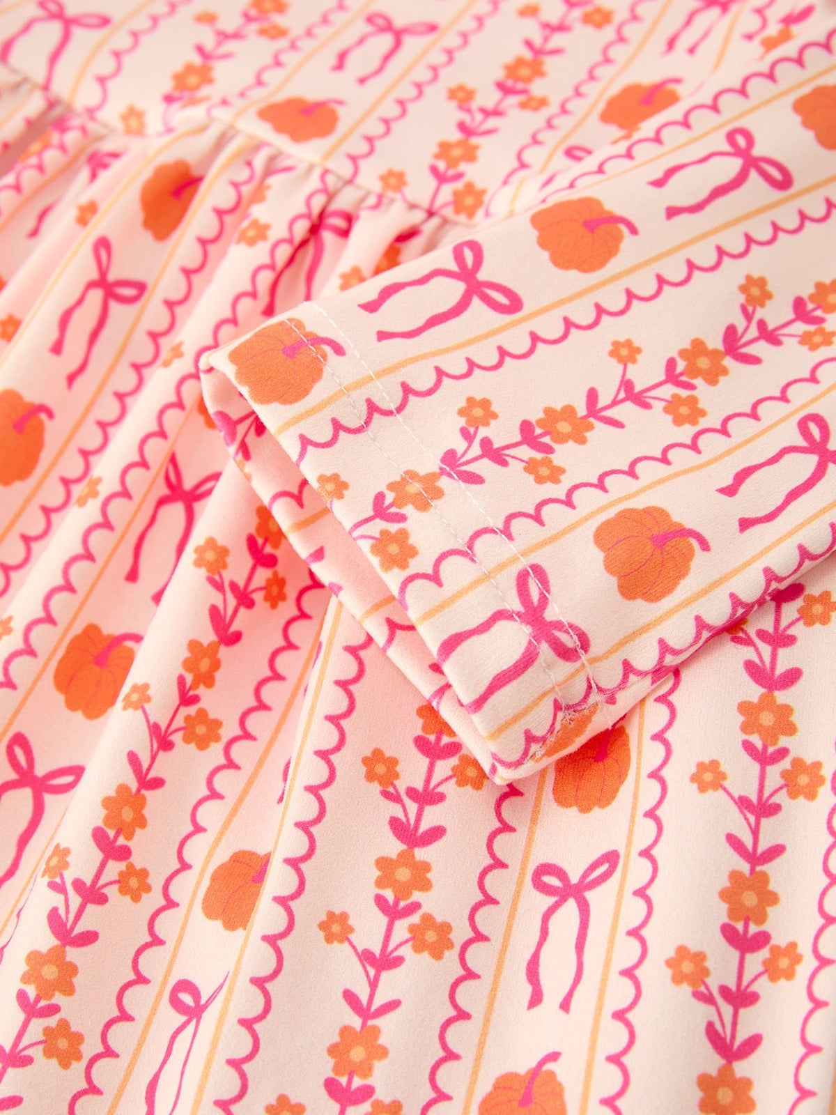 Halloween Thanksgiving Pumpkin Bow Pocket Girls Dress - My Home Sweet Home