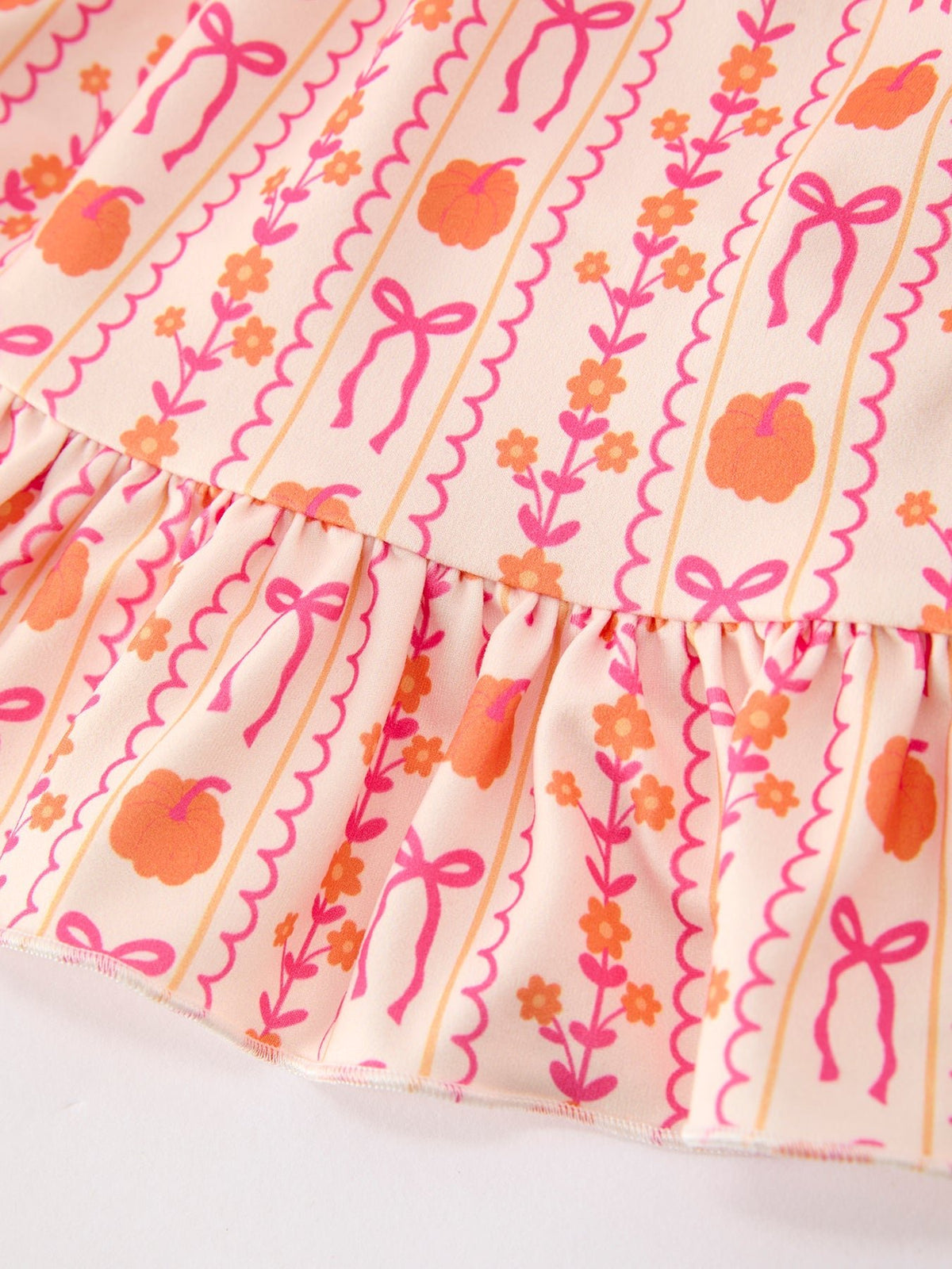 Halloween Thanksgiving Pumpkin Bow Pocket Girls Dress - My Home Sweet Home