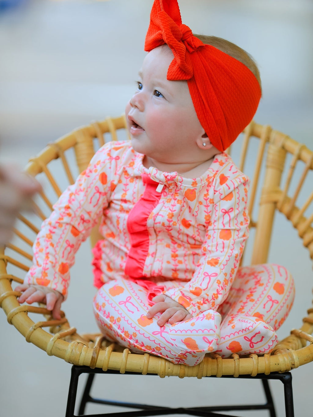 Halloween Thanksgiving Pumpkin Bow Baby Sleeper - My Home Sweet Home