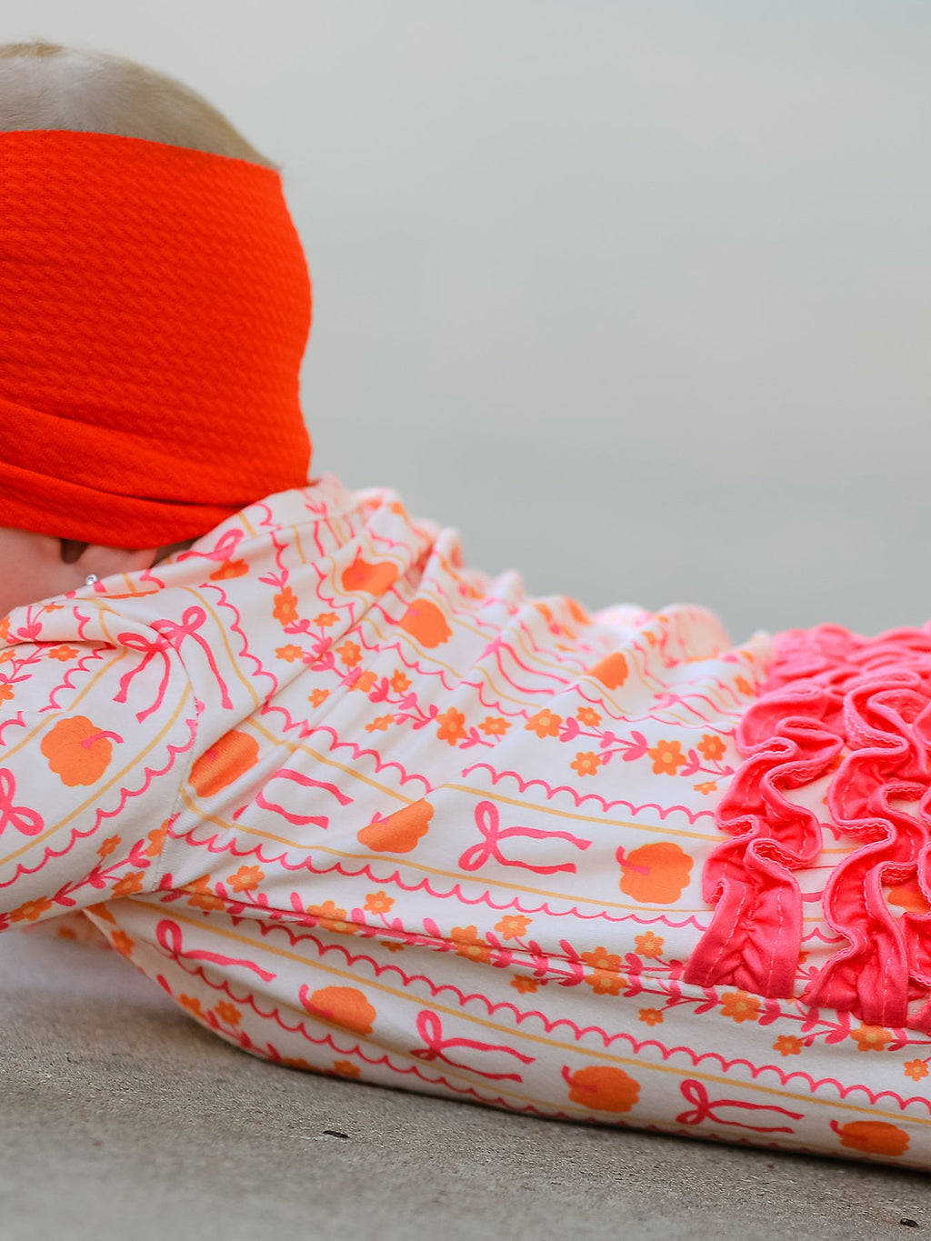 Halloween Thanksgiving Pumpkin Bow Baby Sleeper - My Home Sweet Home