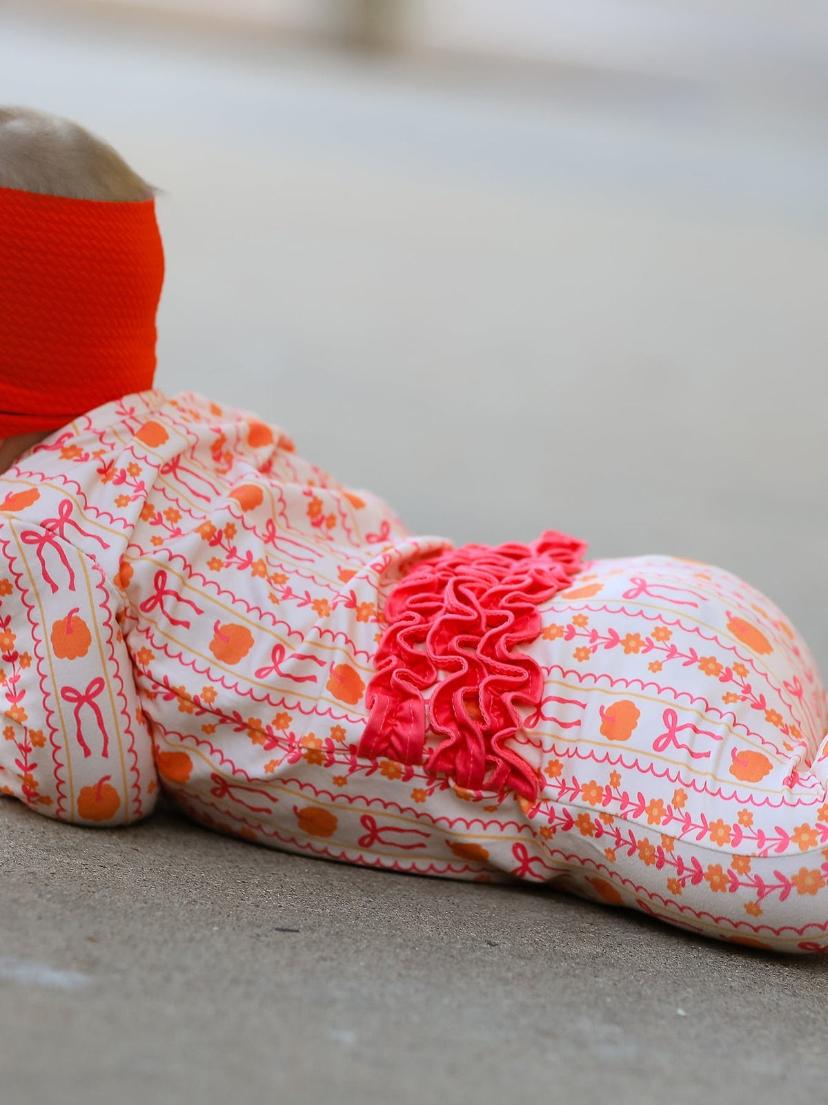 Halloween Thanksgiving Pumpkin Bow Baby Sleeper - My Home Sweet Home