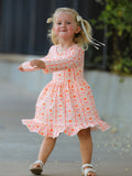 Halloween Thanksgiving Pumpkin Bow Pocket Girls Dress - My Home Sweet Home