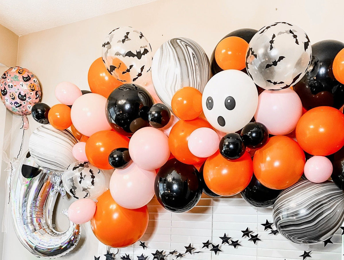 Pink and Black Halloween Balloon Garland Kit | Spooky Cute DIY Arch - My Home Sweet Home