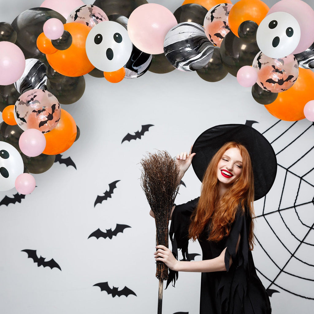 Pink and Black Halloween Balloon Garland Kit | Spooky Cute DIY Arch - My Home Sweet Home
