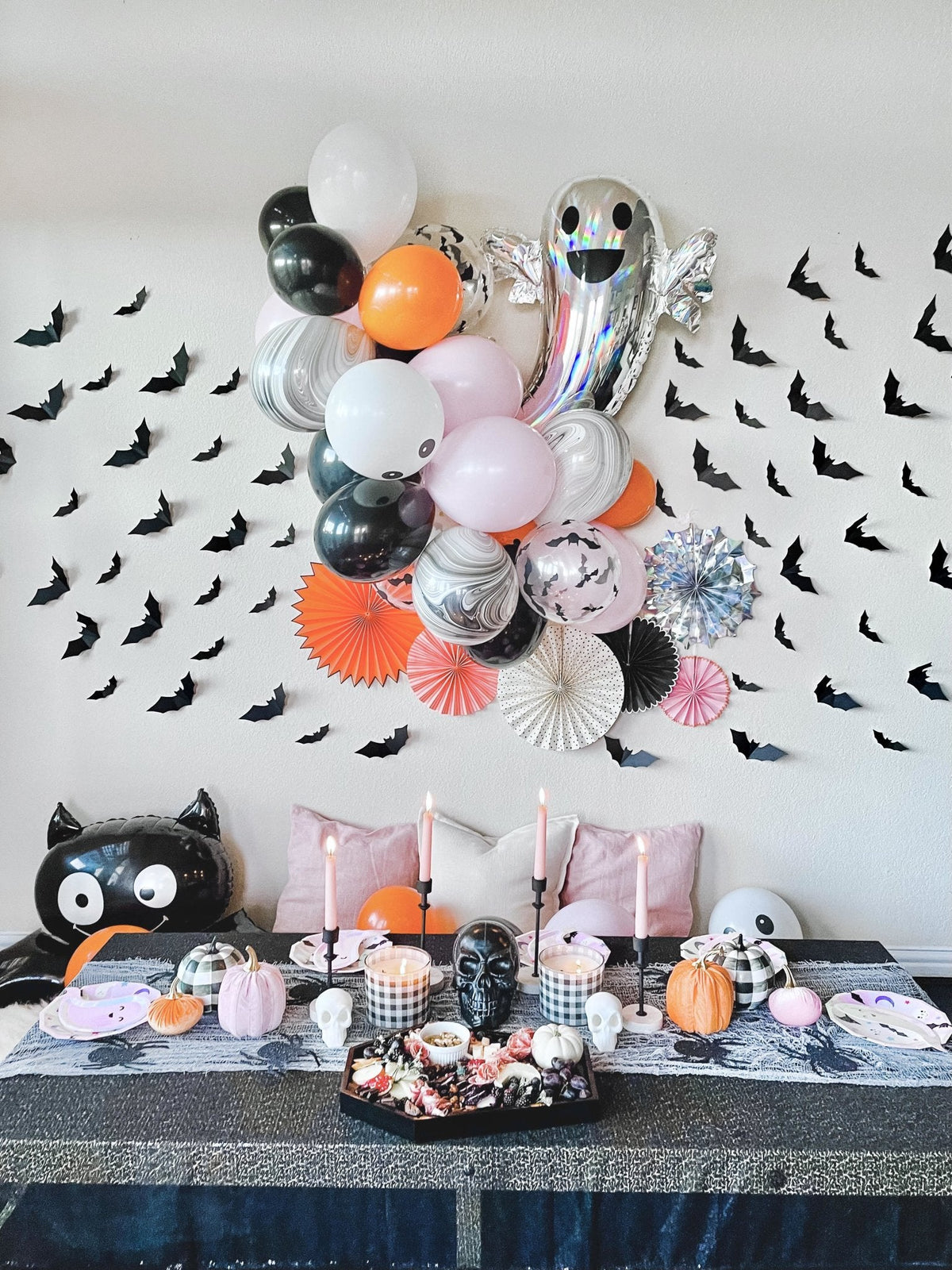 Pink and Black Halloween Balloon Garland Kit | Spooky Cute DIY Arch - My Home Sweet Home