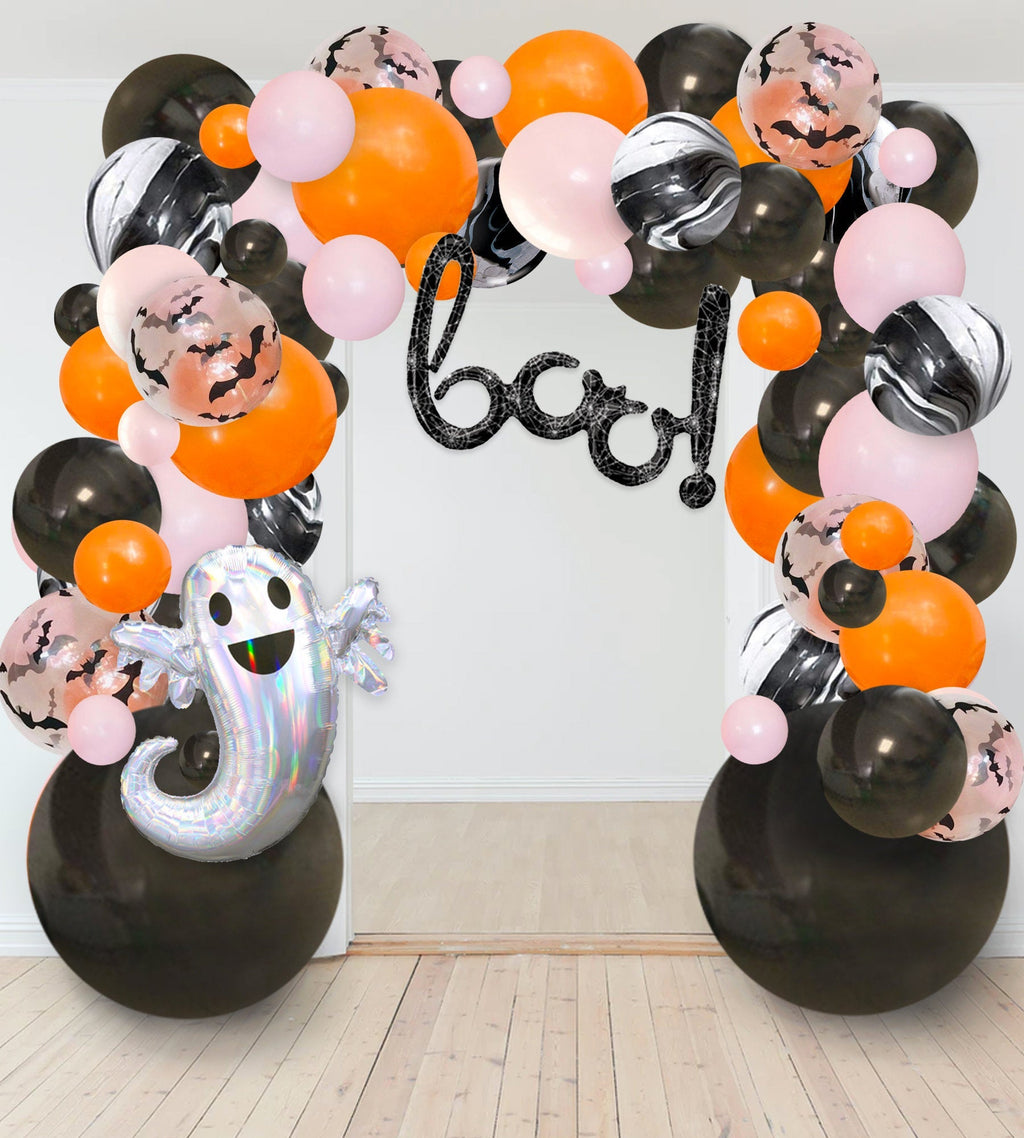 Pink and Black Halloween Balloon Garland Kit | Spooky Cute DIY Arch - My Home Sweet Home